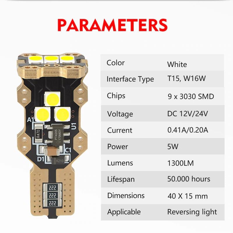 products/380/w16w t15 led p.jpg - LED W16W T15 9x3030smd - CANBUS - Xenon Svetla Beograd